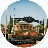 Hilliard's Station Park entrance in Hilliard, Ohio