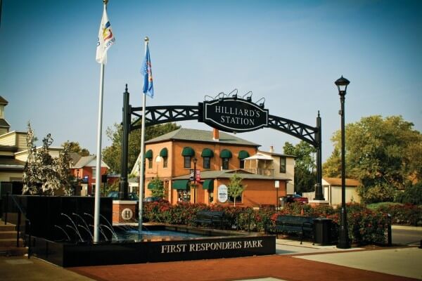 Hilliard's Station First Responders Park entrance in Hilliard, Ohio