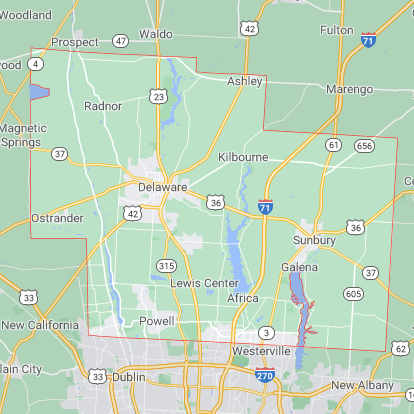 Map of Delaware County, Ohio